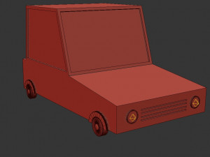 low poly mini car low-poly 3D Model