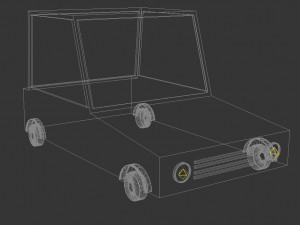 low poly mini car low-poly 3D Model