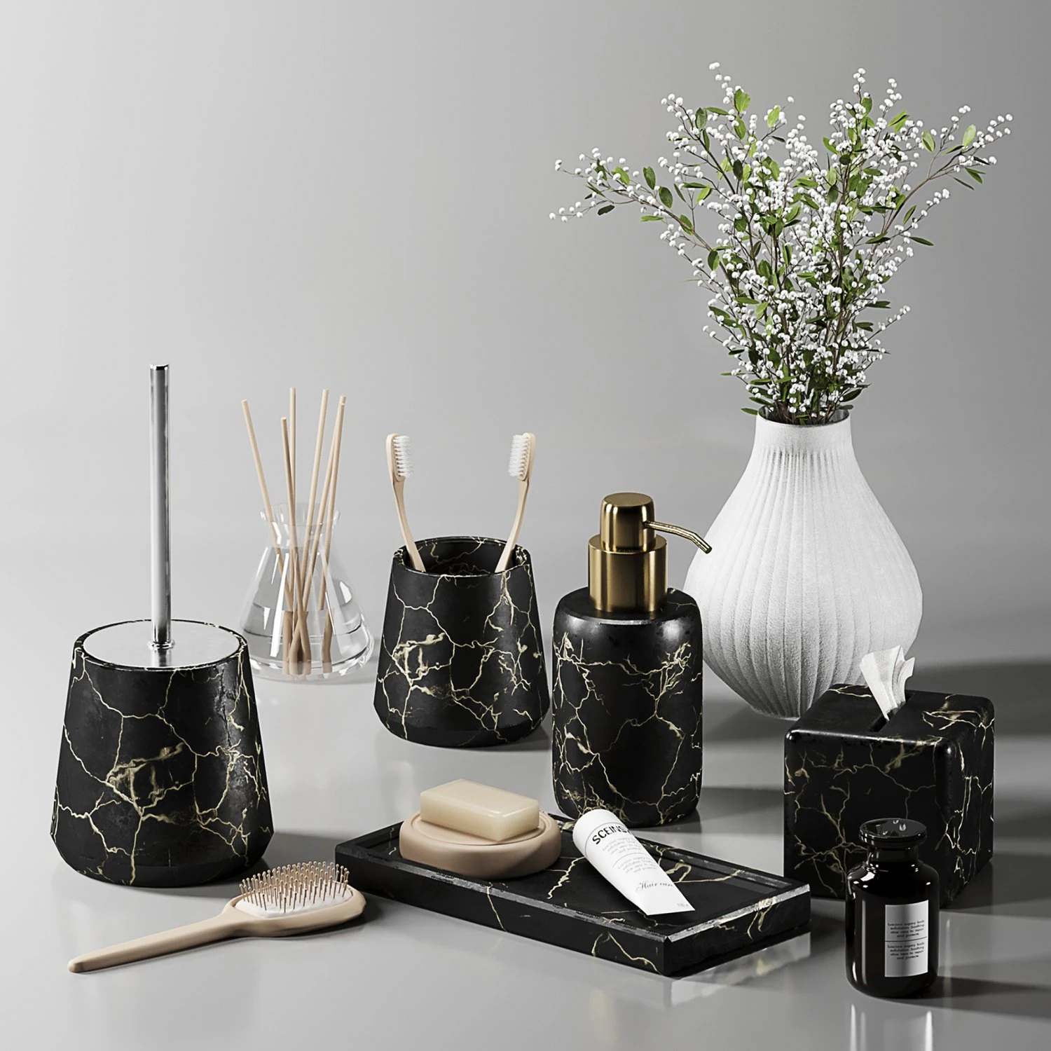 decorative set 01 3D Model .c4d .max .obj .3ds .fbx .stl .blend