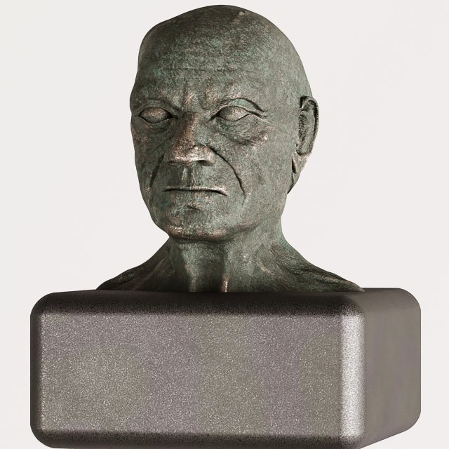 old man statue 02 3D Model .c4d .max .obj .3ds .fbx .stl .blend 