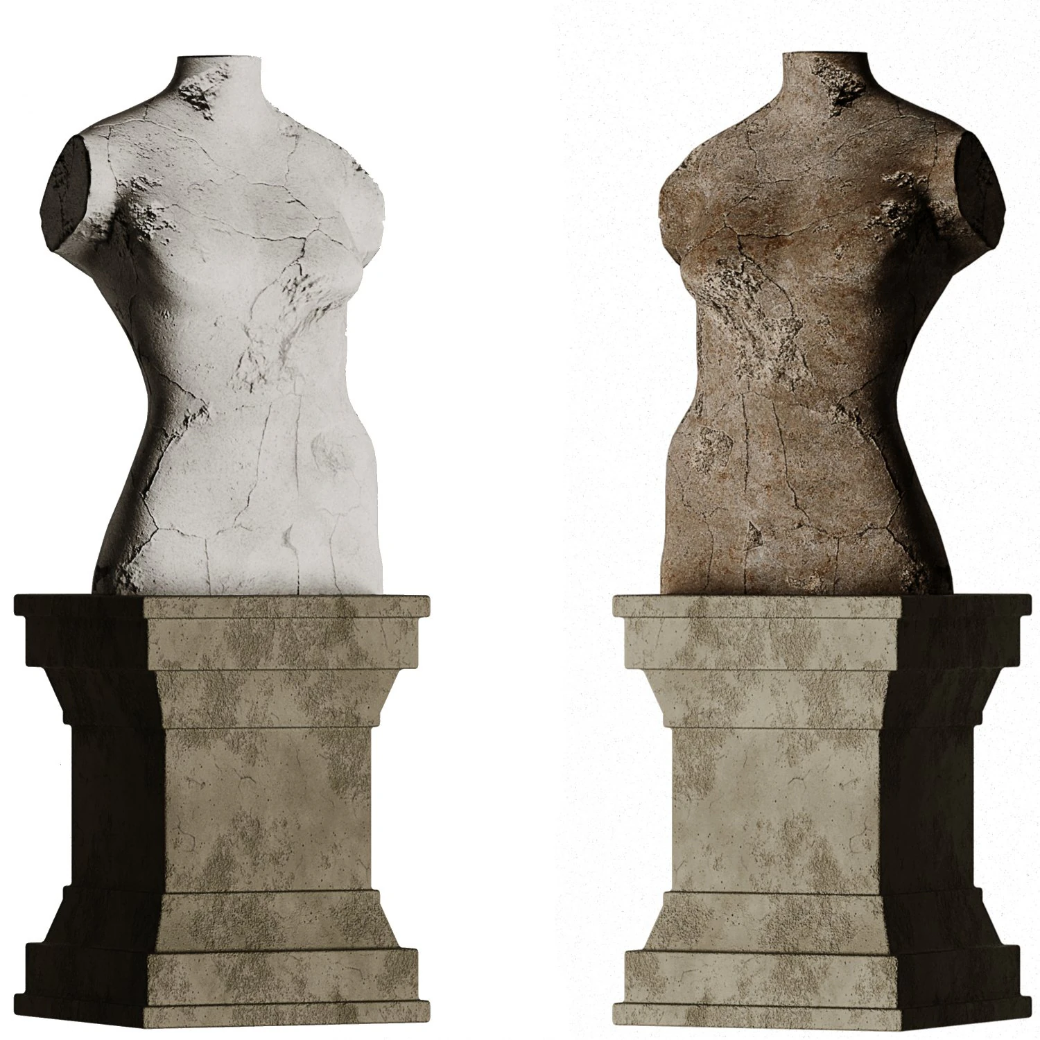 lady statue 3D Model .c4d .max .obj .3ds .fbx .stl .blend 