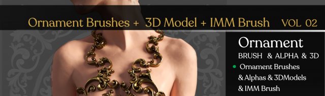 ornament brushes imm brush vol 02 Model 3D .c4d .max .obj .3ds .fbx .stl .blend 