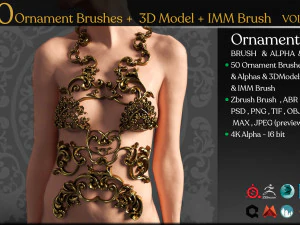 ornament brushes imm brush vol 02 3D Model