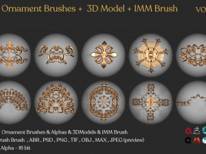 ornament brushes imm brush vol 02 Model 3D