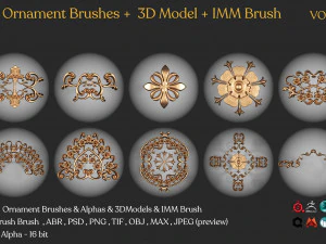 ornament brushes imm brush vol 02 3D Model