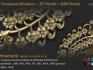 ornament brushes imm brush vol 02 3D Model