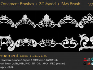ornament brushes imm brush vol 02 Model 3D