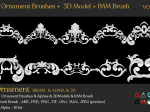 ornament brushes imm brush vol 02 3D Model