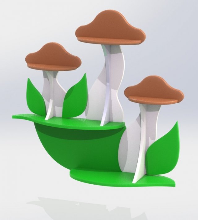 decorative shelf-mushroom 3D Model .c4d .max .obj .3ds .fbx .stl .blend 