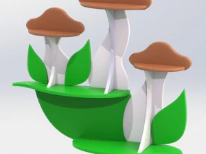 飾り棚-キノコ 3Dモデル