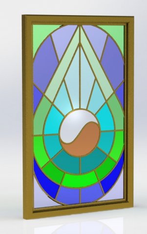 Stained glass window 3d 3D Модель .c4d .max .obj .3ds .fbx .stl .blend 