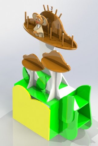 stand-mushroom for nursery 3D Model .c4d .max .obj .3ds .fbx .stl .blend 