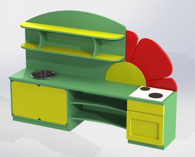 childrens play kitchen 3D 模型 .c4d .max .obj .3ds .fbx .stl .blend 