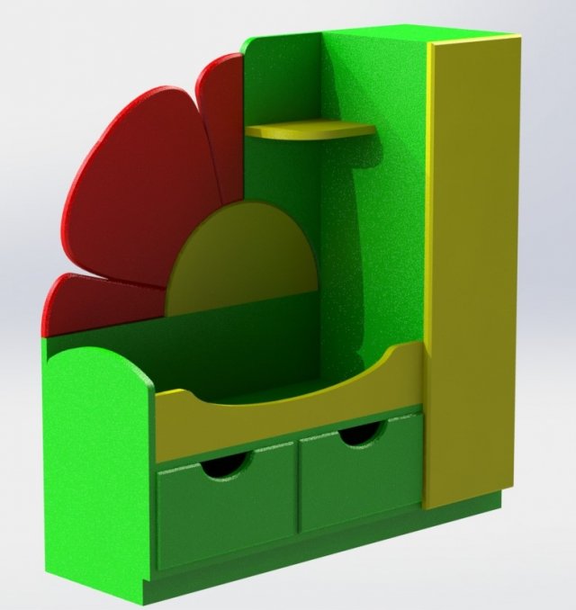 bed for doll 3D 모델 .c4d .max .obj .3ds .fbx .stl .blend 