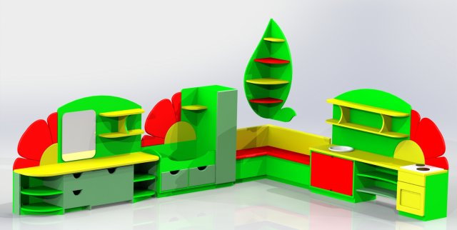 furniture set flower 3D मॉडल .c4d .max .obj .3ds .fbx .stl .blend 
