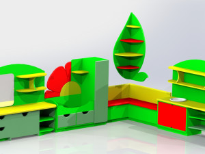 furniture set flower 3D Model