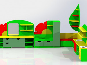 furniture set flower 3D मॉडल