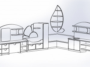 furniture set flower 3D मॉडल