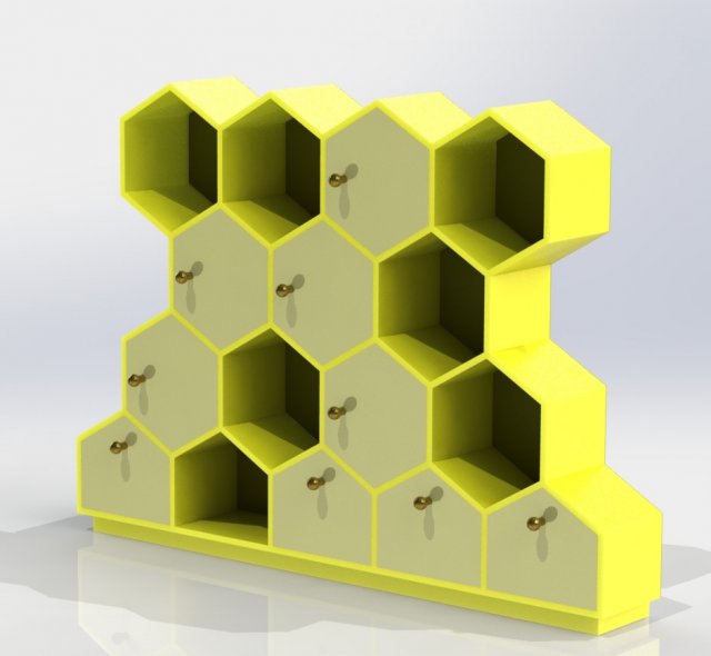 shelving-honeycomb Model 3D .c4d .max .obj .3ds .fbx .stl .blend 