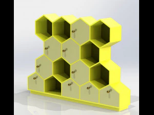 선반 - 벌집 3D 모델