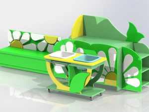 子供部屋用家具セット カモミール 3Dモデル