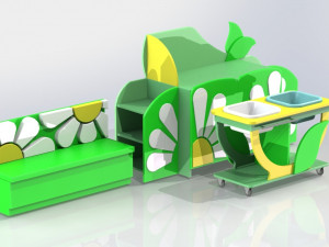 furniture set chamomile for a nursery 3D Model