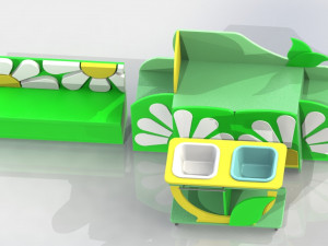 furniture set chamomile for a nursery 3D Model