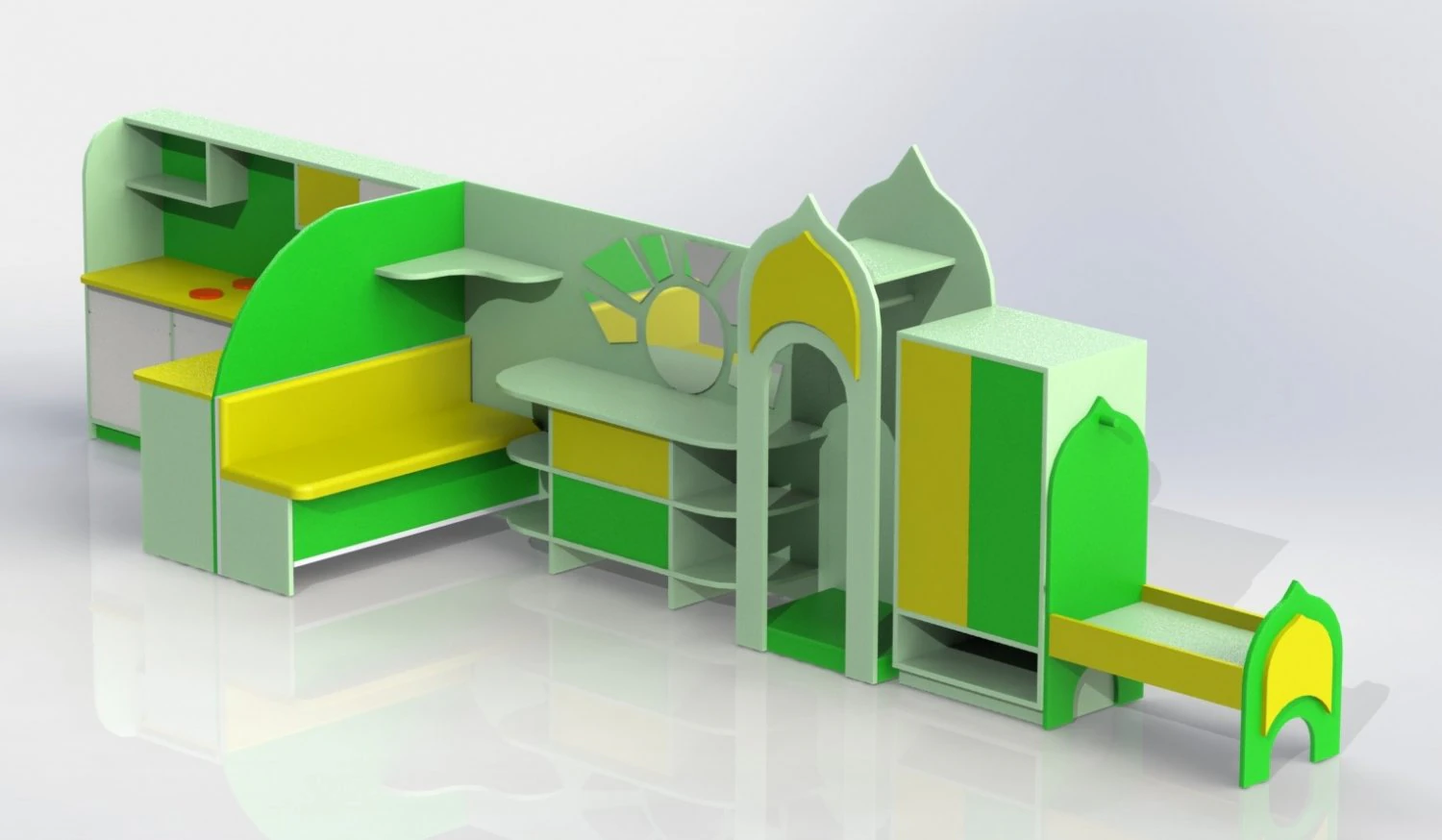 Furniture set for plays 3D Model .c4d .max .obj .3ds .fbx .stl .blend 