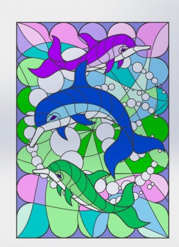 Stained glass window 3d 3D Модель .c4d .max .obj .3ds .fbx .stl .blend 