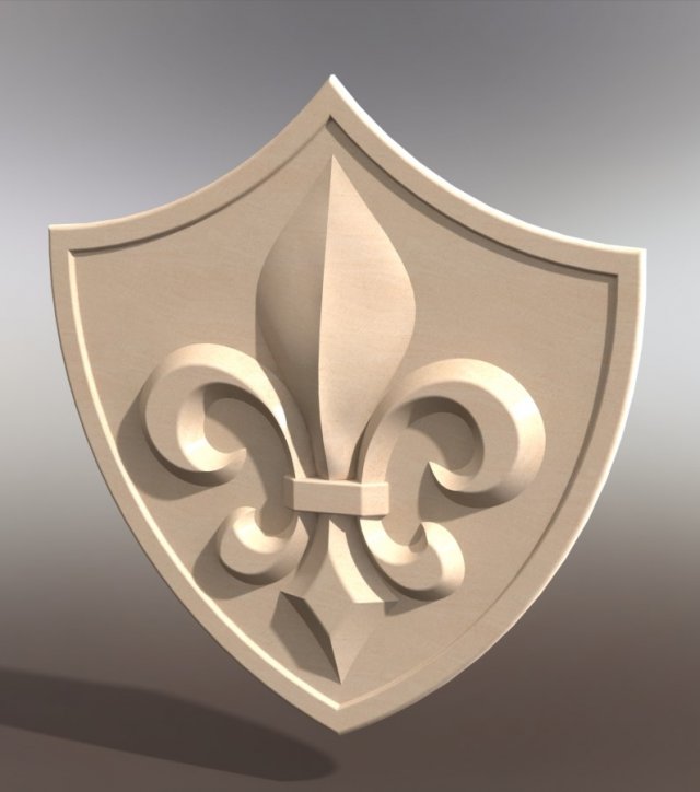 heraldic lily on the shield Modèle 3D .c4d .max .obj .3ds .fbx .stl .blend 