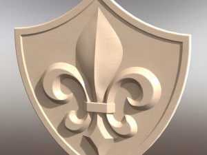 heraldic lily on the shield 3D Models