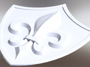 heraldic lily on the shield 3D Model