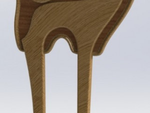 Wooden hairpin deer 3D Print Models