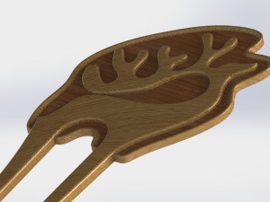 Wooden hairpin deer 3D Print Model