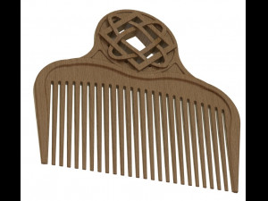 hair wooden comb 3D Model
