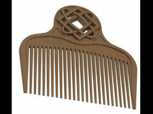 hair wooden comb Model 3D