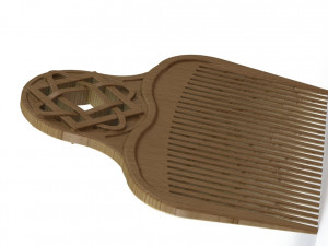 hair wooden comb 3D Model