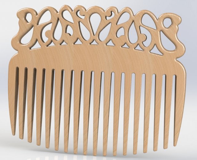 hair wooden comb 3D Model .c4d .max .obj .3ds .fbx .stl .blend 