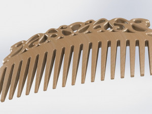 hair wooden comb 3D Model
