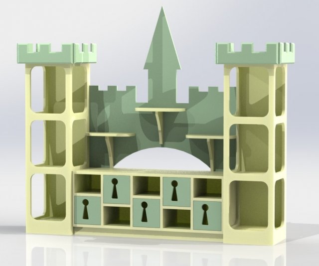 Shelving-castle 3D Model .c4d .max .obj .3ds .fbx .stl .blend 