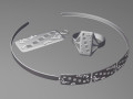 Jewelry set pendant bracelet ring 3D Models