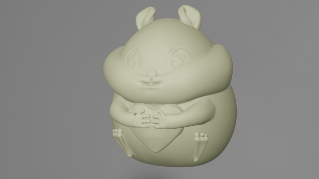 Hamster with a heart 3D 模型 .c4d .max .obj .3ds .fbx .stl .blend 