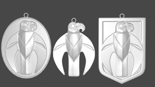 Pendants Scythian eagle Modèles 3D en vedette .c4d .max .obj .3ds .fbx .stl .blend 
