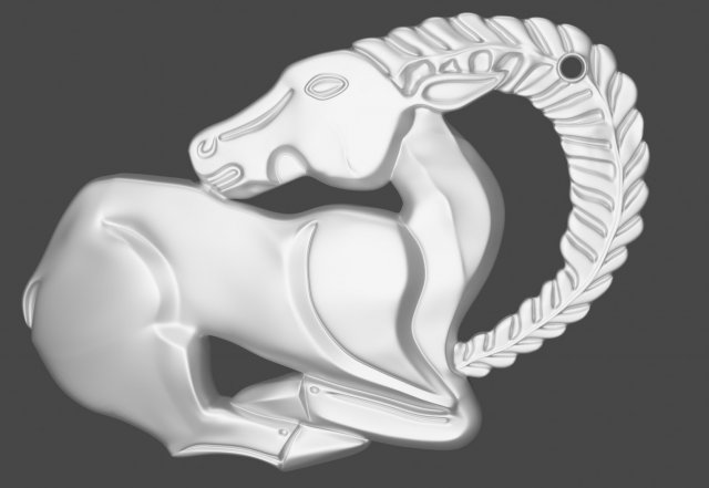Keychain in the form of a Scythian goat Model Cetak 3D .c4d .max .obj .3ds .fbx .stl .blend 
