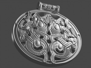 Pendant with dragons 3D Print Model