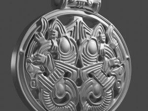 Pendant with dragons 3D Print Model