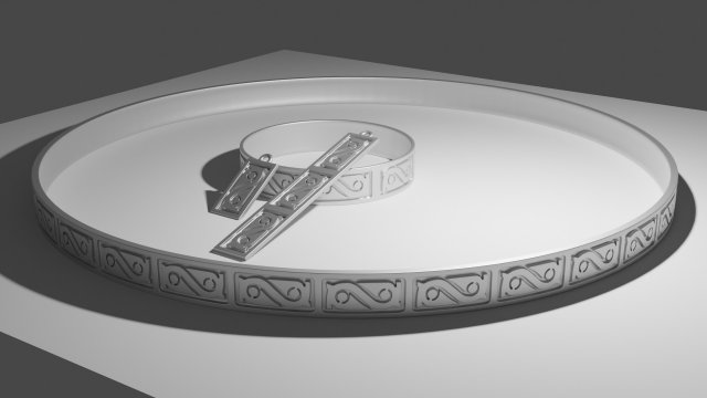 Set of jewelry Knyazhna 3D 打印模型 .c4d .max .obj .3ds .fbx .stl .blend 