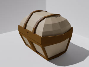 low poly chest 3D 模型