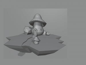 low poly mushroom house 3D Модель