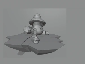 low poly mushroom house 3D Model